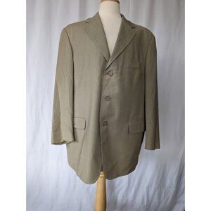 Men's Vito Rufolo Super 100 Suit Blazer Size 46 Regular Made in Italy Wool Beige
